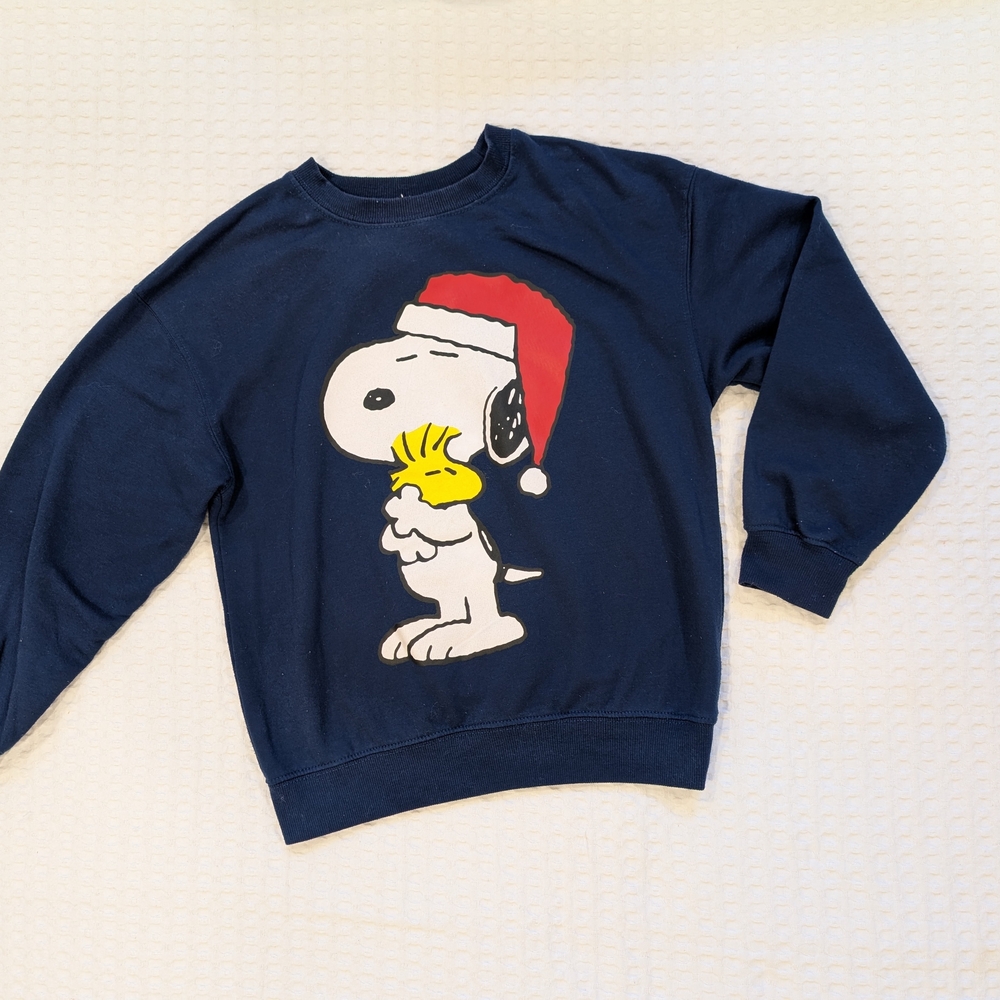 Size 7-8 KIDS Navy Snoopy Christmas Sweatshirt